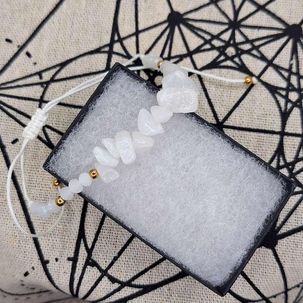 Crystal Quartz bracelet adjustable strap size string band beaded accents